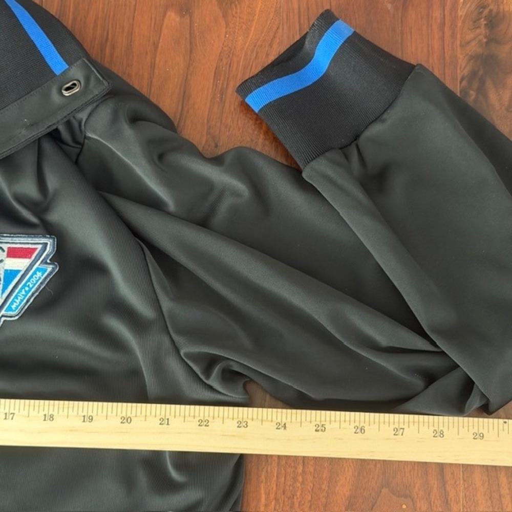 Cavi Mens Black Bomber Jacket Blue Stripe Trim Toggle Neck XL Streetwear MMIV - Picture 7 of 12